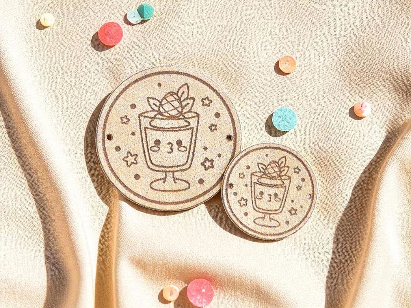 Fake-Suede-Etiketten „Desserts“