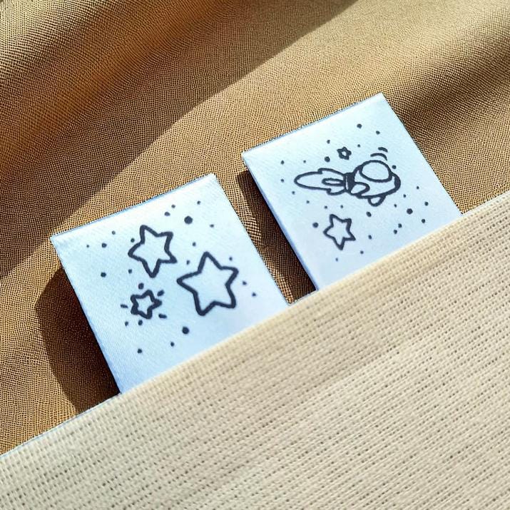 SET 20 SATIN-ETIKETTEN „Hello Mars - SPACE“