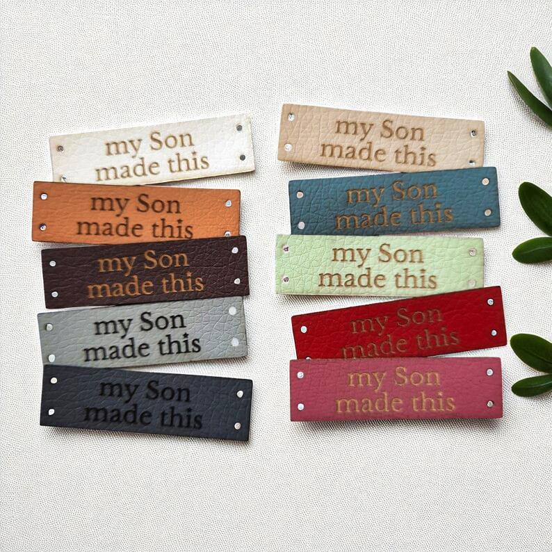 Personalisierte „My Dad, Don, Grandpa“-PVC-Labels für handgemachte Geschenke