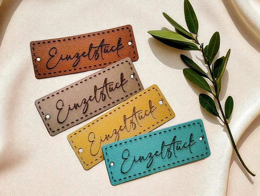 Set mit PVC-Leder-Tags „Einzelstück“ – die perfekte Wahl für deine DIY-Projekte, einschließlich Stricken, Häkeln und handgemachter Geschenke! 🎁