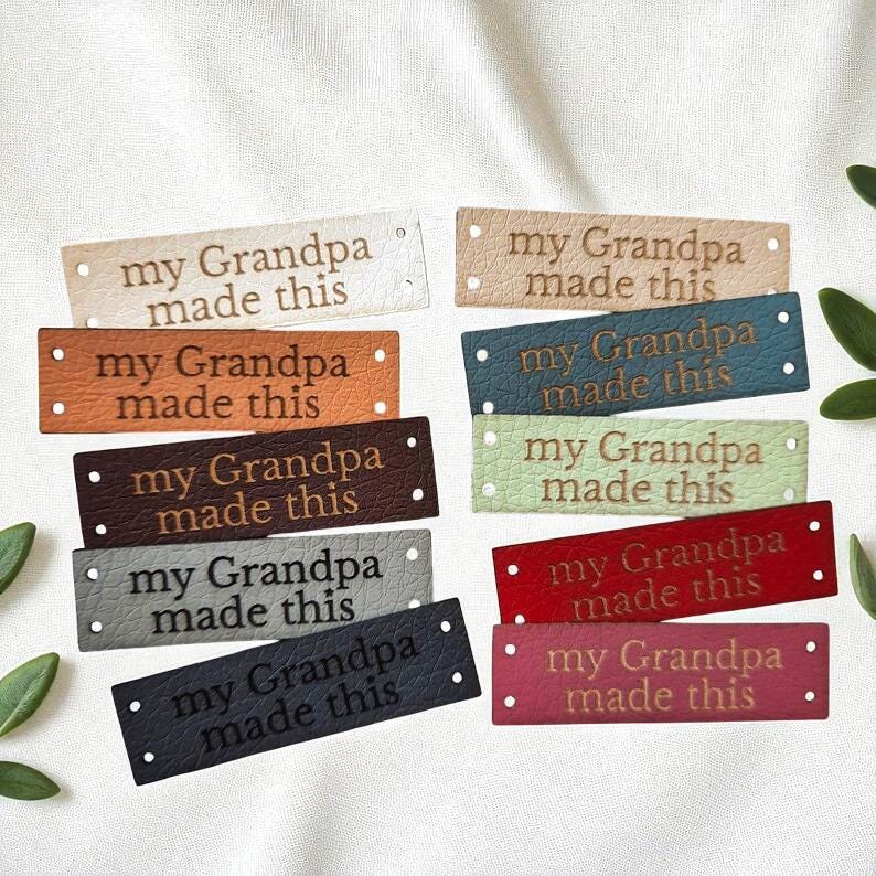 Personalisierte „My Dad, Don, Grandpa“-PVC-Labels für handgemachte Geschenke