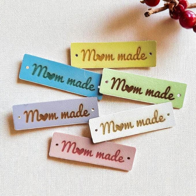 „Mom Made“ PVC-Lederetiketten – 10er-Set für handgemachte Projekte mit persönlichem Finish
