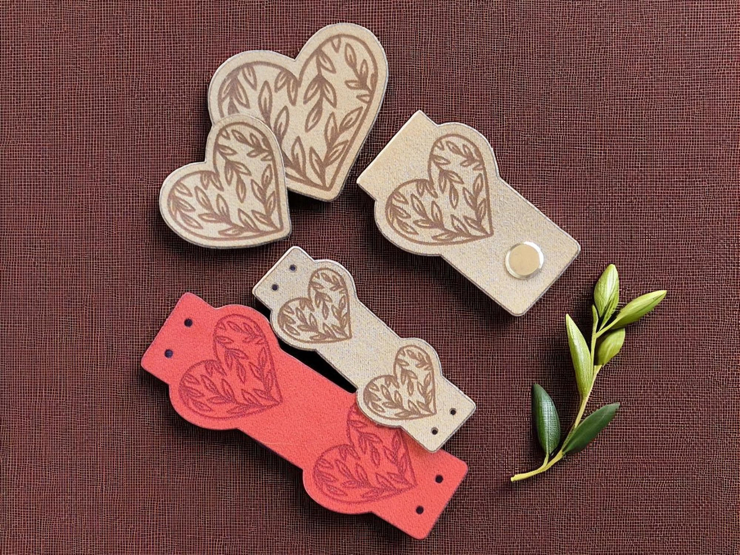 Herz Kollektion – Kunstwildleder Labels für Handmade