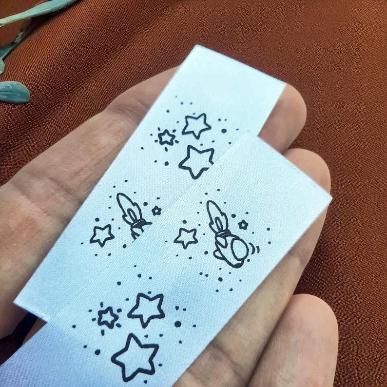 SET 20 SATIN-ETIKETTEN „Hello Mars - SPACE“