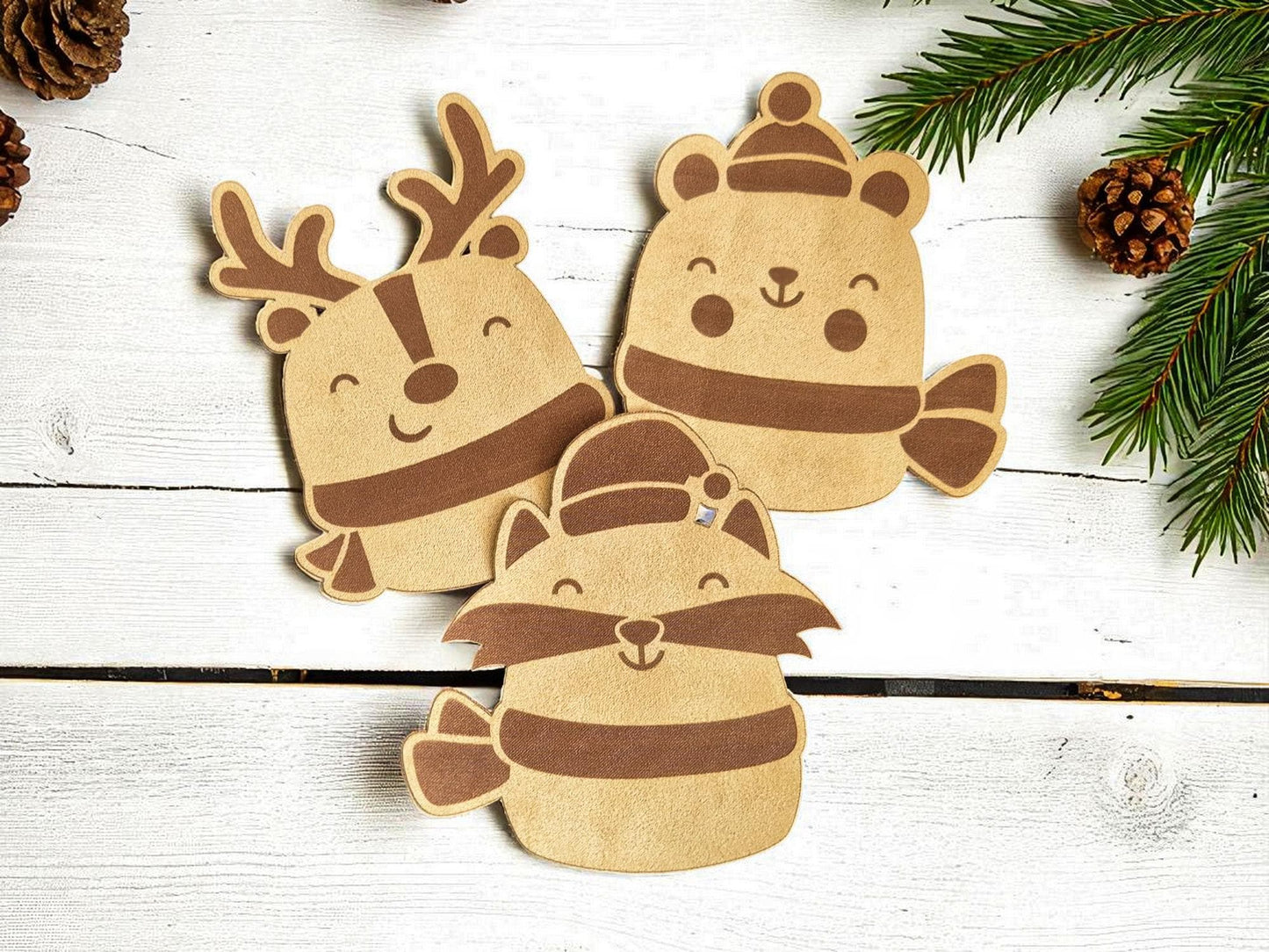 Winter Animal – Niedliche handgefertigte Etiketten für Mützen, Schals & Kinderkleidung