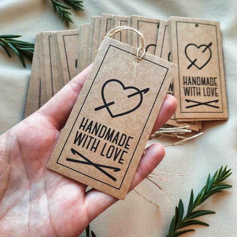 Made With Love – 20x Umweltfreundliche Geschenkanhänger aus Karton