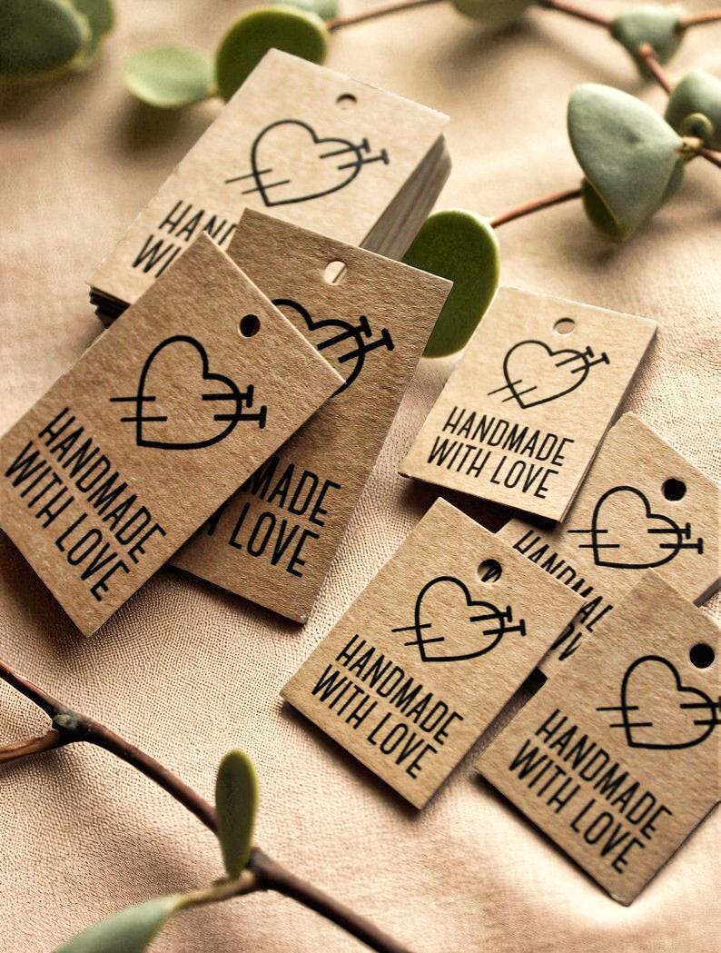 MADE WITH LOVE Kartonanhänger – Recyclingpapier Geschenkanhänger