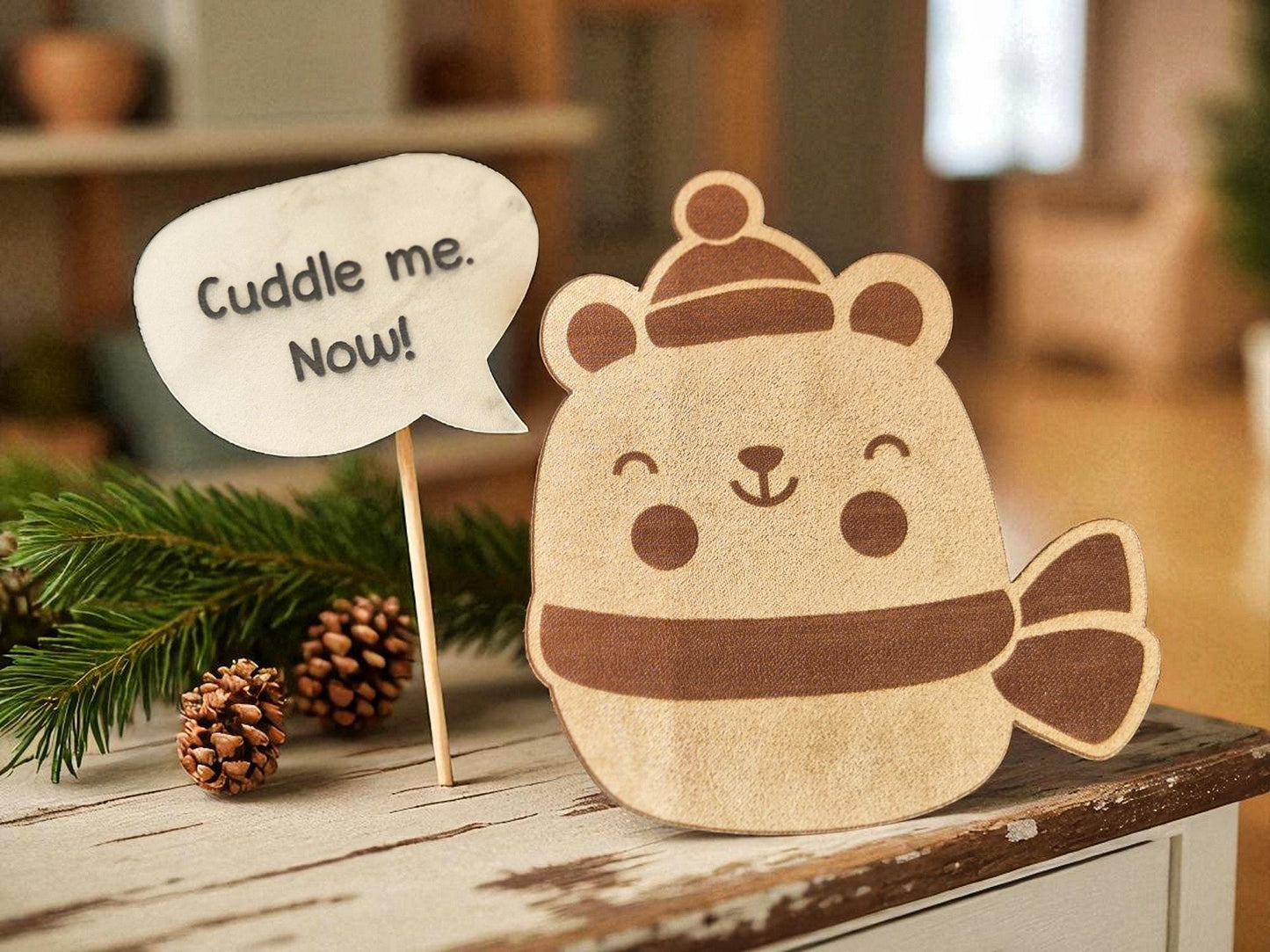 Winter Animal – Niedliche handgefertigte Etiketten für Mützen, Schals & Kinderkleidung
