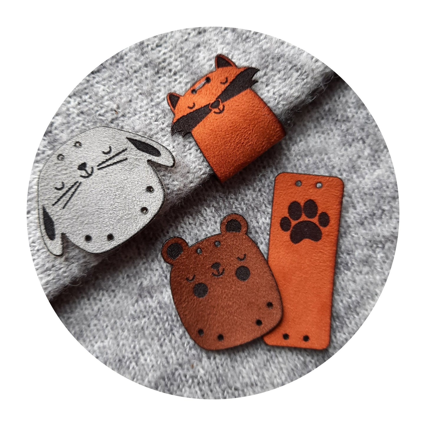 CUTE FOREST FRIENDS – Niedliche Waldtier-Etiketten aus Kunstvelours für handgefertigte Kreationen
