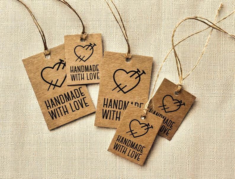 MADE WITH LOVE Kartonanhänger – Recyclingpapier Geschenkanhänger