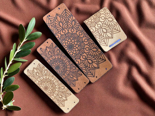 MANDALA Kunstvelours-Etiketten – Stilvoll, Handgemacht & Individuell