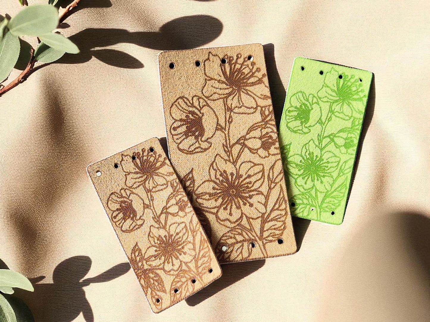 SAKURA – Etiketten aus Kunstvelours für Handarbeiten