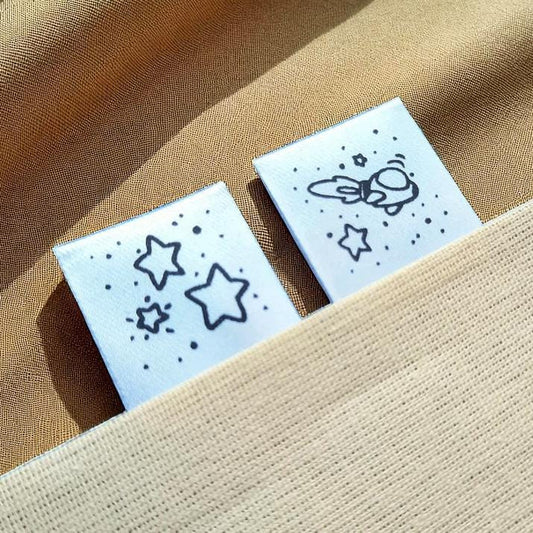 SET 20 SATIN-ETIKETTEN „Hello Mars - SPACE“