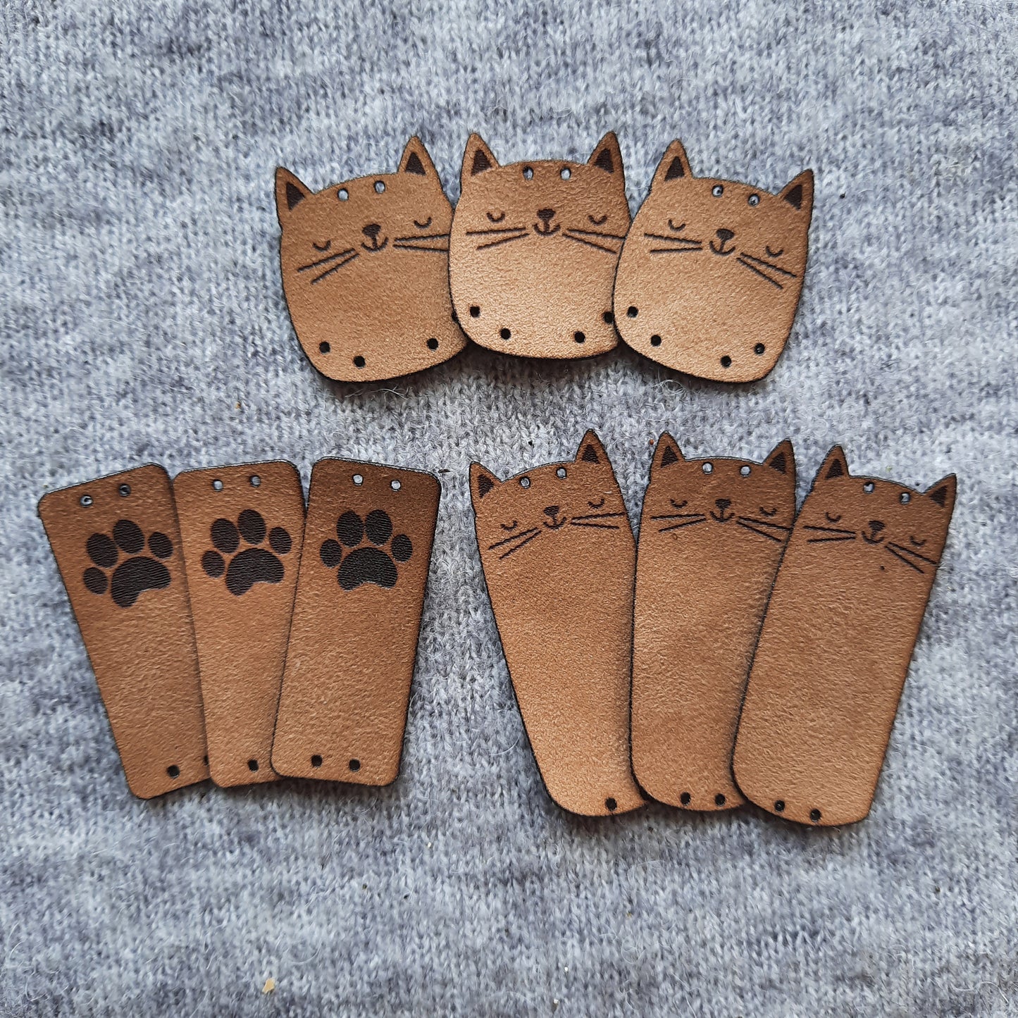 Wildleder-Etiketten – Süße Katzenmotive 🐱