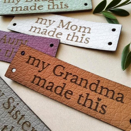 Handmade Kunstleder Labels zum Annähen