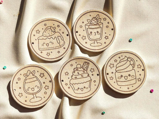 Fake-Suede-Etiketten „Desserts“