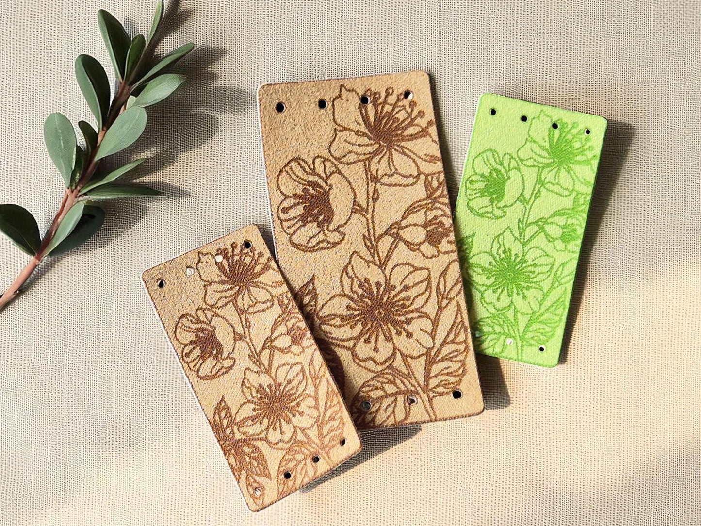 SAKURA – Etiketten aus Kunstvelours für Handarbeiten