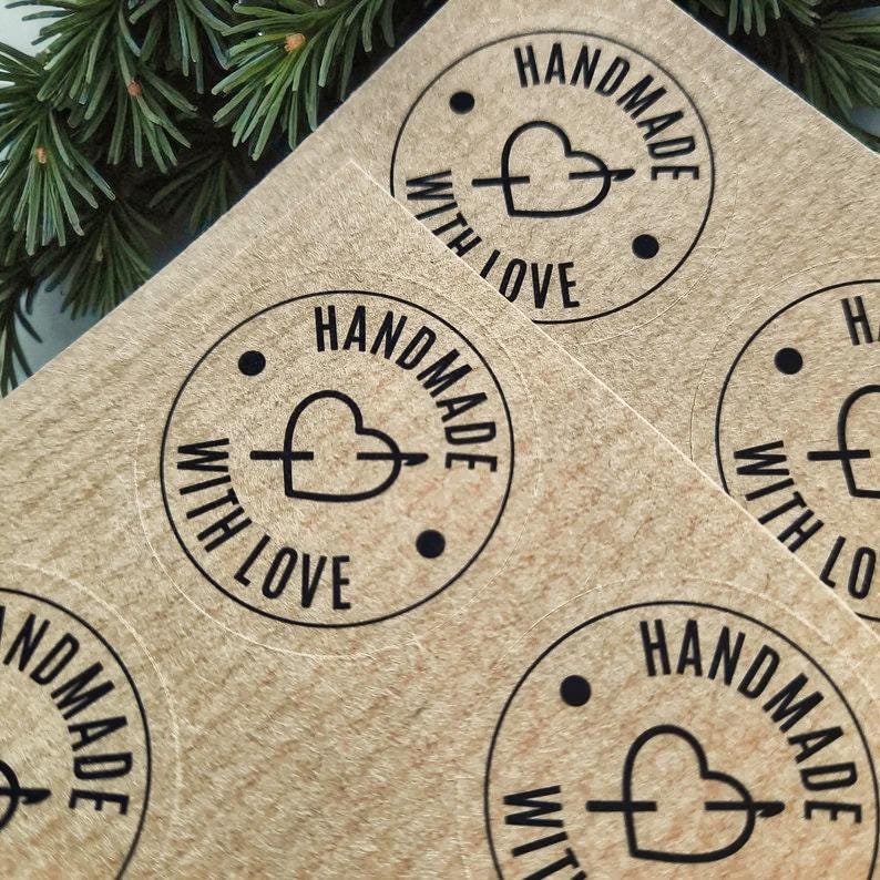 30 Papiersticker – Nachhaltige Aufkleber für Handmade Geschenke & DIY Projekte