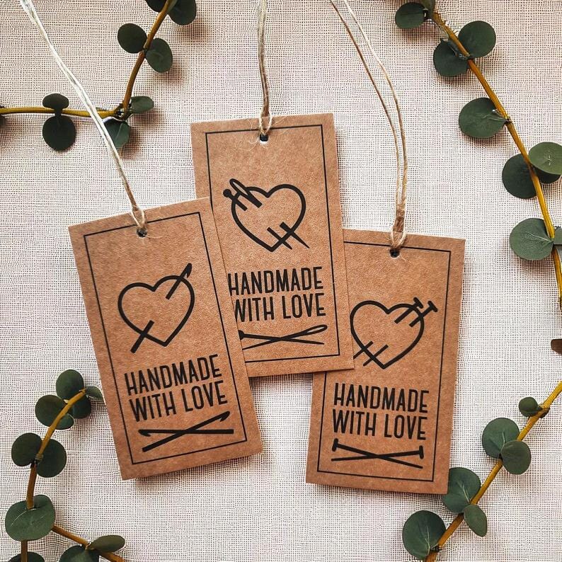 Made With Love Kartonanhänger – 20 Stück mit Leinenschnur