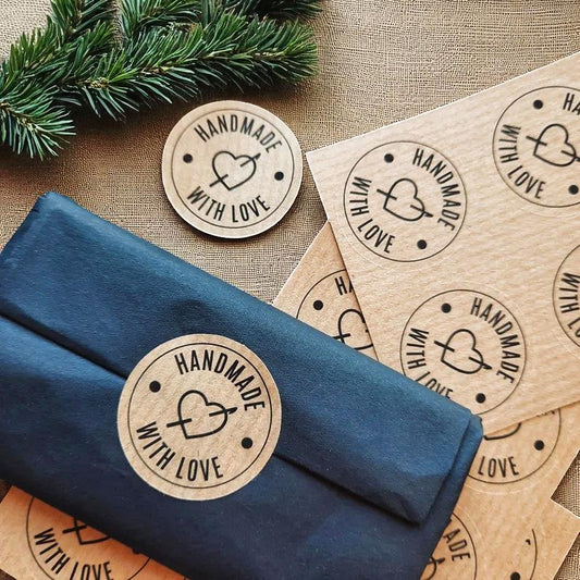 30 Papiersticker – Nachhaltige Aufkleber für Handmade Geschenke & DIY Projekte