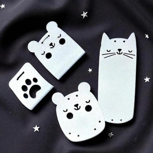 Reflektierende Katzen- & Bären-Etiketten – Set aus 9 charmanten Sicherheits-Tags für Handarbeiten