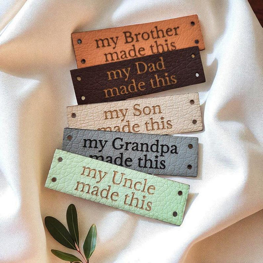 Personalisierte „My Dad, Don, Grandpa“-PVC-Labels für handgemachte Geschenke