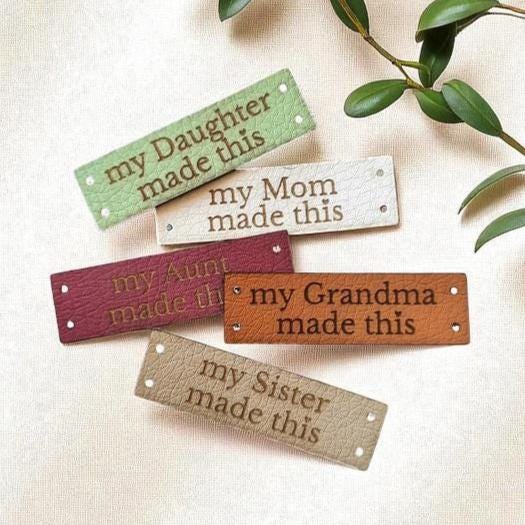 Handmade Kunstleder Labels zum Annähen