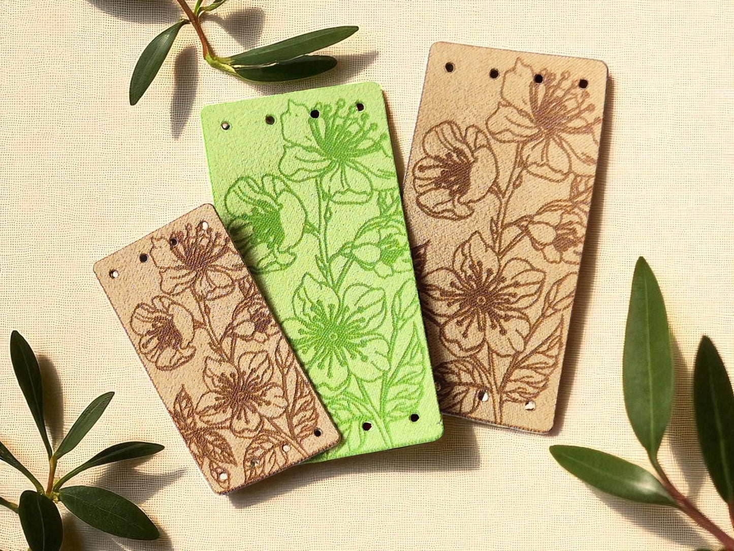 SAKURA – Etiketten aus Kunstvelours für Handarbeiten