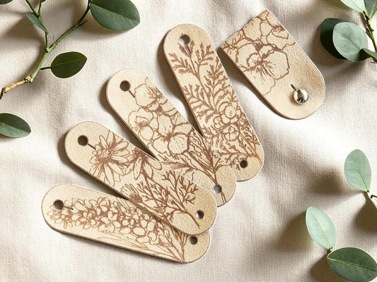 Handmade Etiketten mit Wildblumen