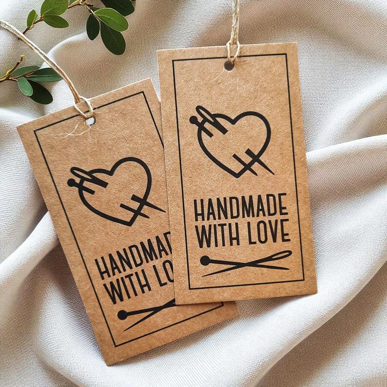 Made With Love Kartonanhänger – 20 Stück mit Leinenschnur