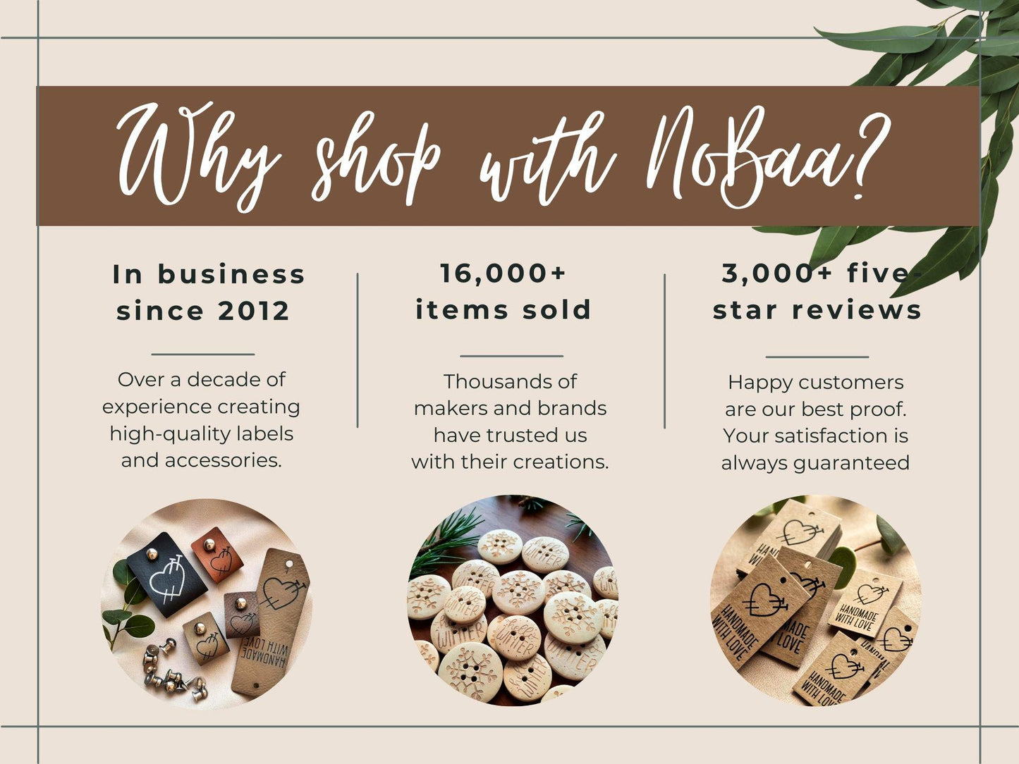 Kunstwildleder Labels – Herbstmotive – Handmade Tags für Stricken, Häkeln & Nähen