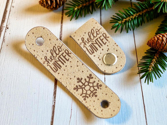 Hello WINTER & Snowflake – Magische PVC- und Kunstwildleder-Labels für Handarbeiten